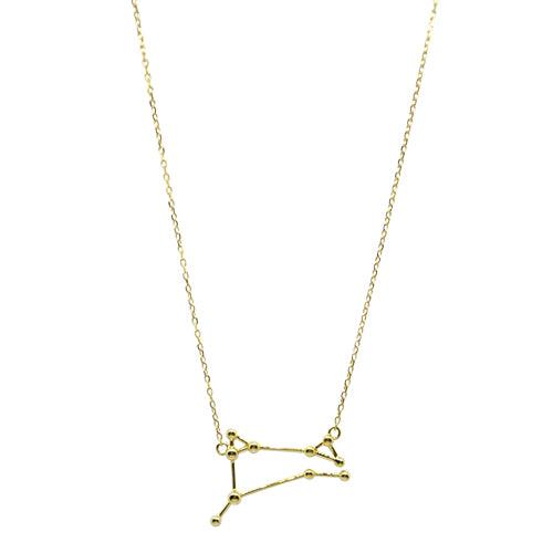 Lesunja Zodiac Aries Necklace Yellow Gold, handmade fine jewellery from Switzerland