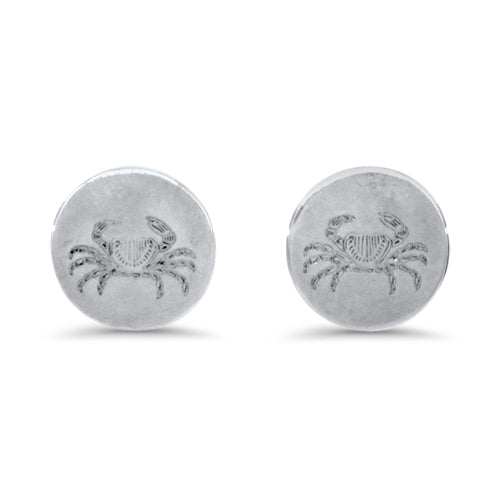 Lesunja Zodiac Cancer Silver Ear Studs, handmade fine jewellery from Switzerland