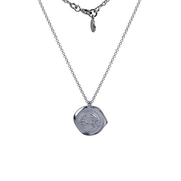 Lesunja Zodiac Cancer Silver Necklace Matt, handmade fine jewellery from Switzerland