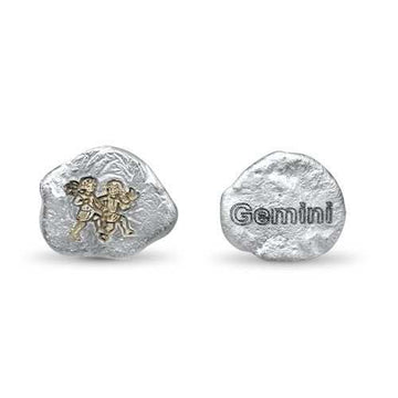 Lesunja Zodiac Gemini Silver Earrings, handmade fine jewellery from Switzerland