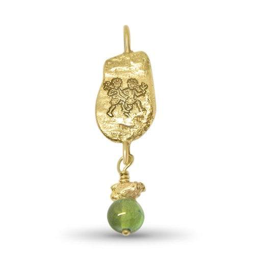 Lesunja Sternzeichen Zwillinge Silber Anhänger Gelbgold Nugget Turmalin Mondstein