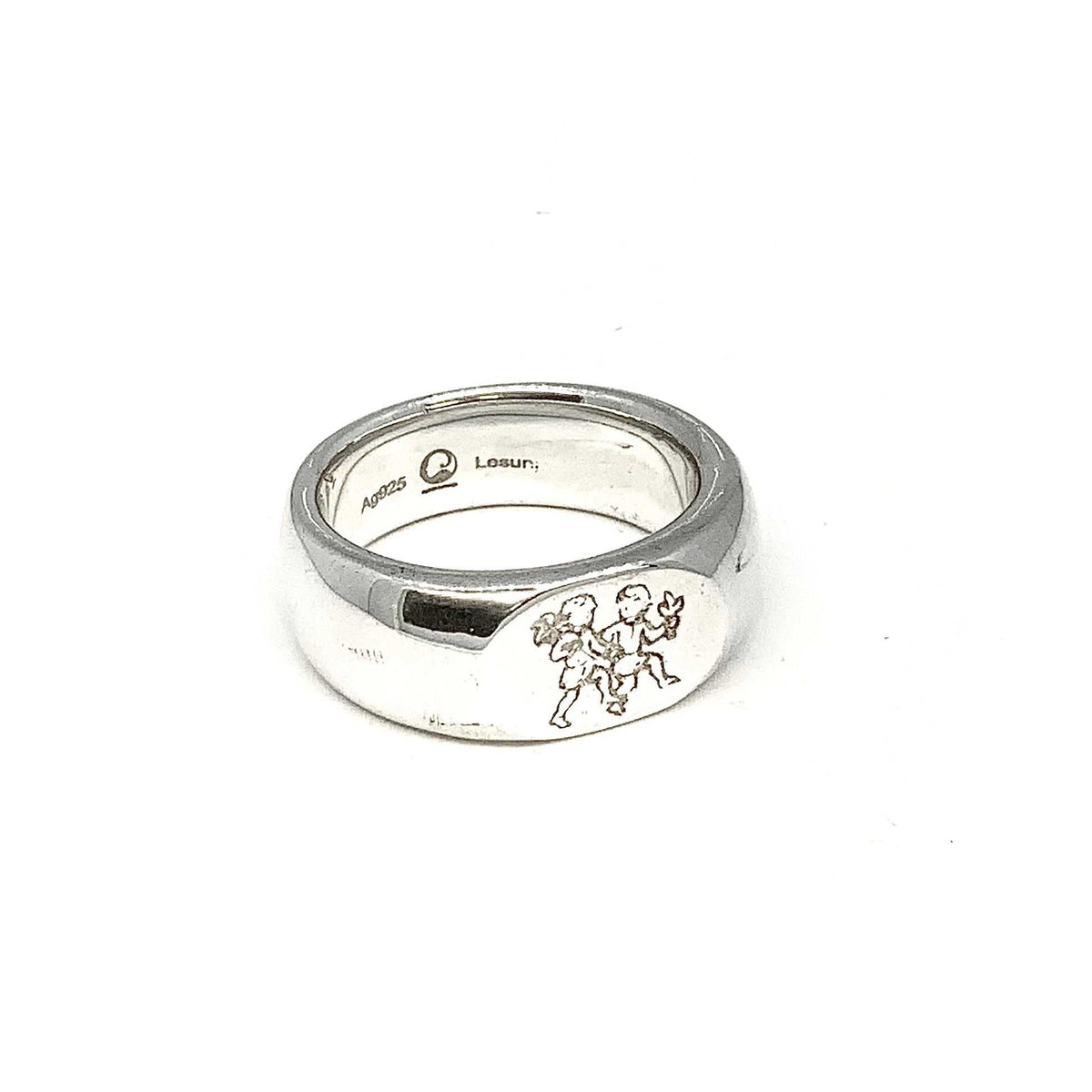Lesunja Zodiac Gemini Silver Ring, detail view, Lesunja atelier Zurich