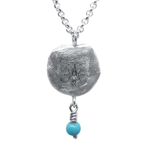libra silver necklace