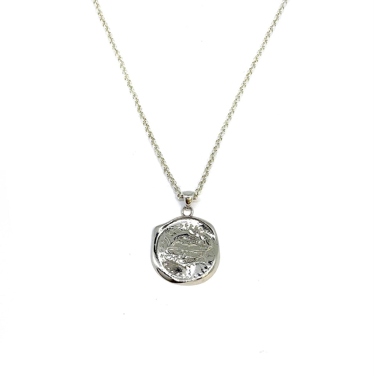 Lesunja Zodiac Pisces Silver Long Necklace 70cm, handmade fine jewellery from Switzerland