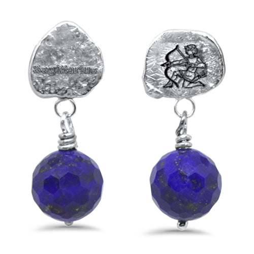 Lesunja Zodiac Sagittarius Gold Stud Earrings