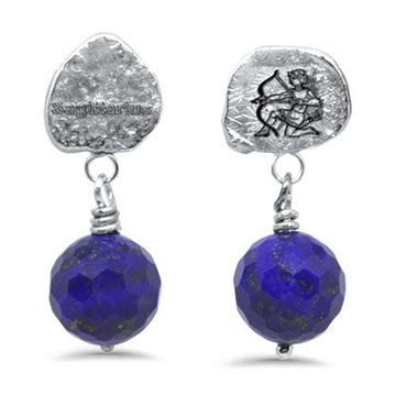 Lesunja Zodiac Sagittarius Gold Stud Earrings, handmade fine jewellery from Switzerland