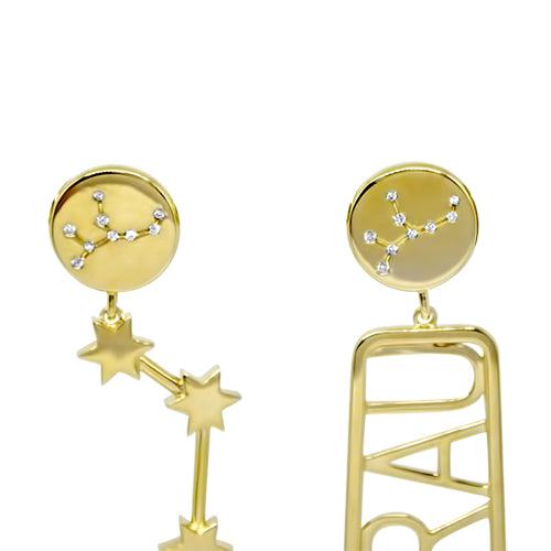 Lesunja Zodiac Virgo Star Constellation Gold Earrings