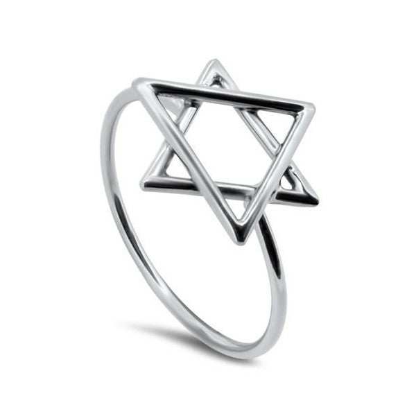 white gold star ring