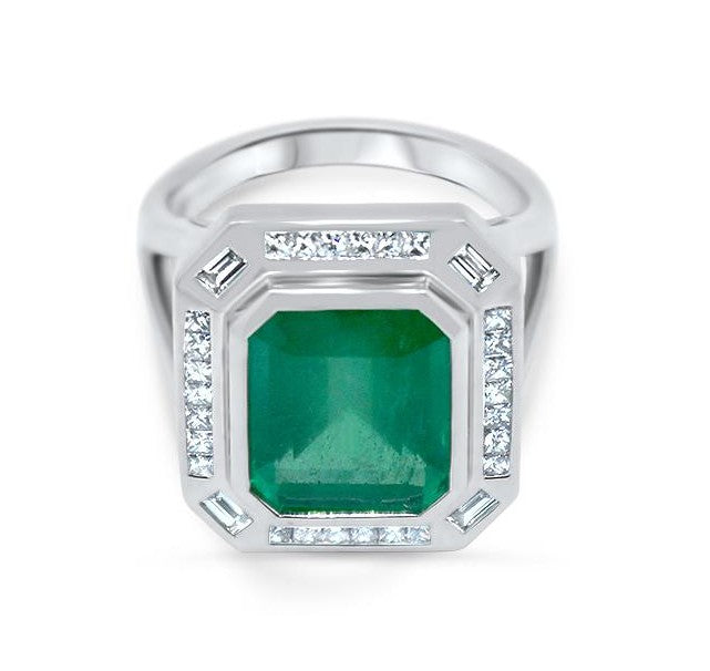 platinum emerald ring