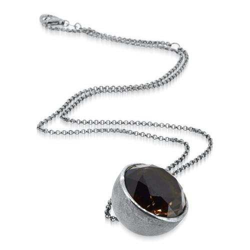 quartz silver pendant