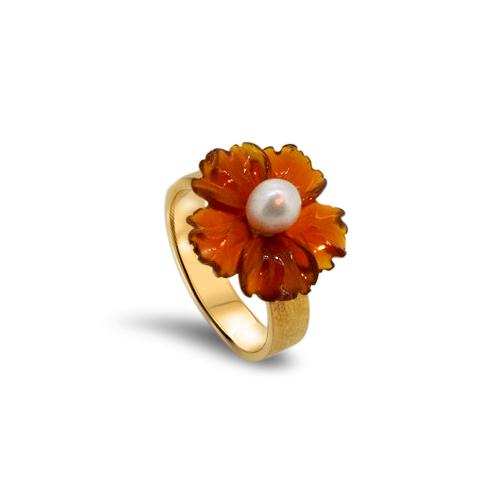 flower rose gold ring