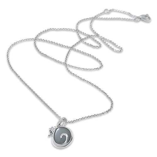 white gold moonstone pendant
