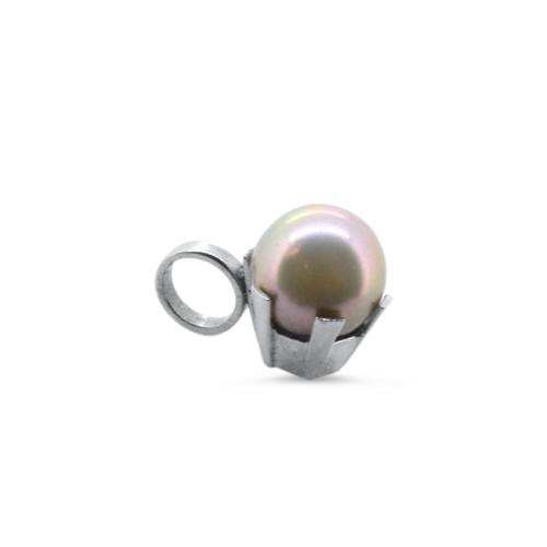 pearl white gold pendant
