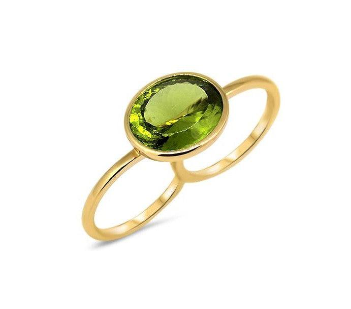 peridot yellow gold ring
