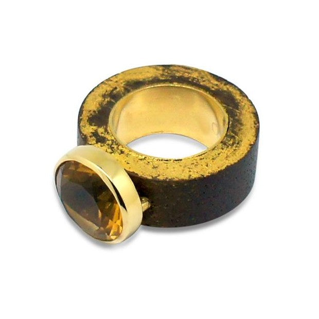 gold plated wooden cherry ring