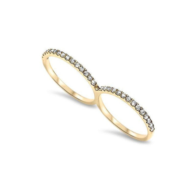Lesunja Rosé Gold Diamond Double Ring