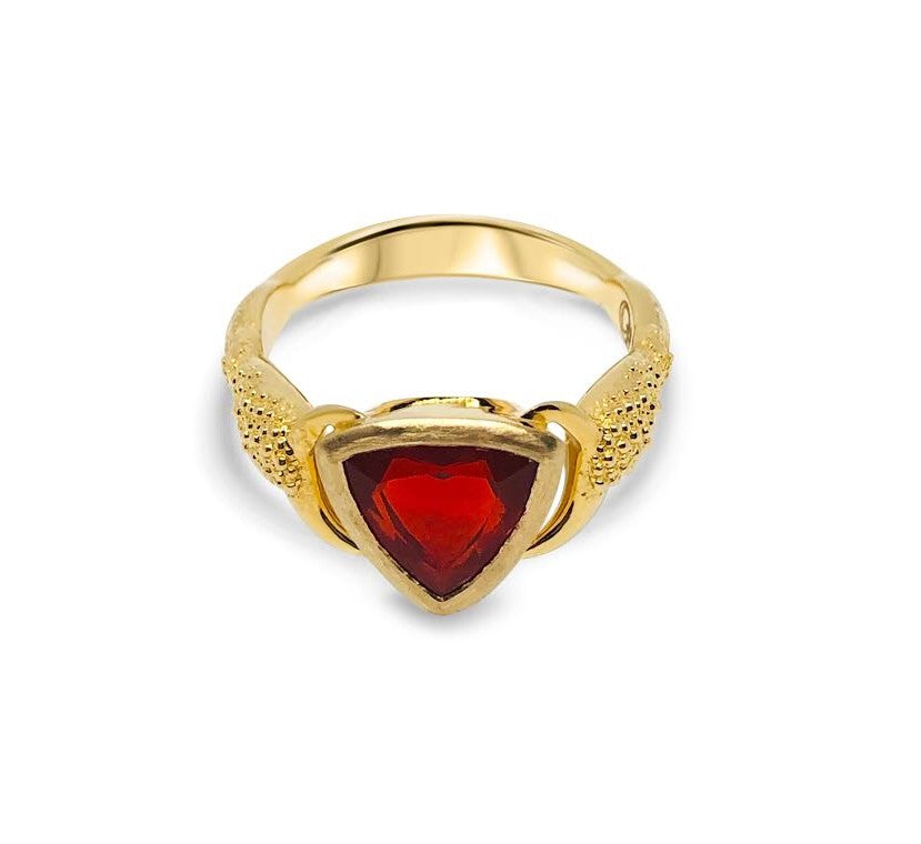 fire opal yellow gold ring