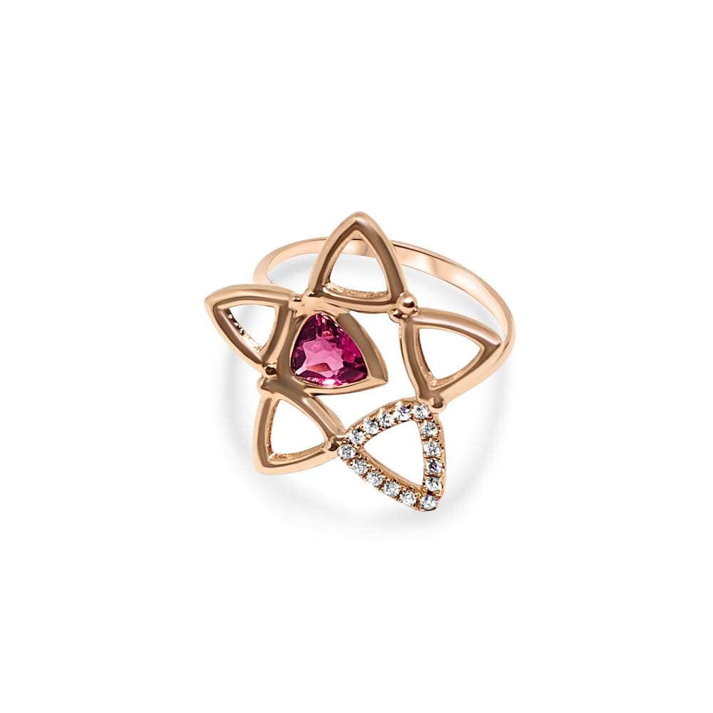 seastar tourmaline gold ring