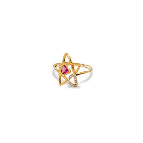 sea star tourmaline rose gold ring