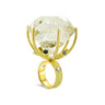Lesunja Rock Crystal Miracle Of The Seas Yellow Gold Ring, handmade fine jewellery from Switzerland