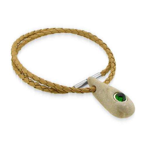Lesunja Time Swiss Rock Tourmaline White Gold Necklace, handmade fine jewellery from Switzerland