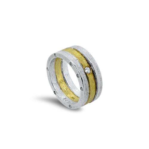 Lesunja Sepia 2 Colours Ring, handmade fine jewellery from Switzerland