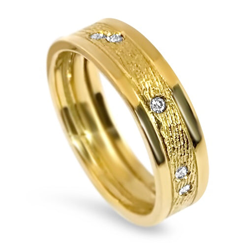 Lesunja Ring Yellow Gold Sepia Diamonds