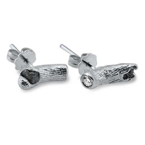 diamond silver ear studs