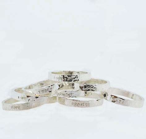 hammered silver rings