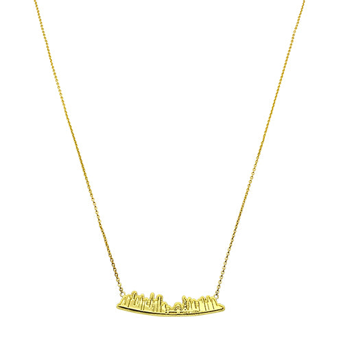 Lesunja Skyline New York Yellow Gold Plated Necklace