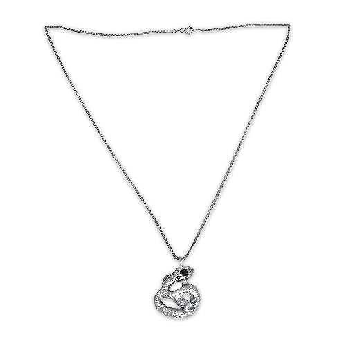 snake silver necklace