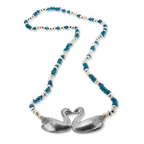 Lesunja Swan Lake Silver Necklace, handmade fine jewellery from Switzerland