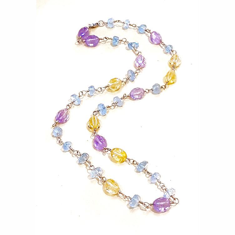 Lesunja Symphonie Of Colours Silver Necklace, handmade fine jewellery from Switzerland