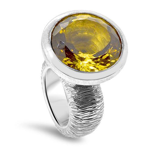 Lesunja The Yellow Eye Silver Ring