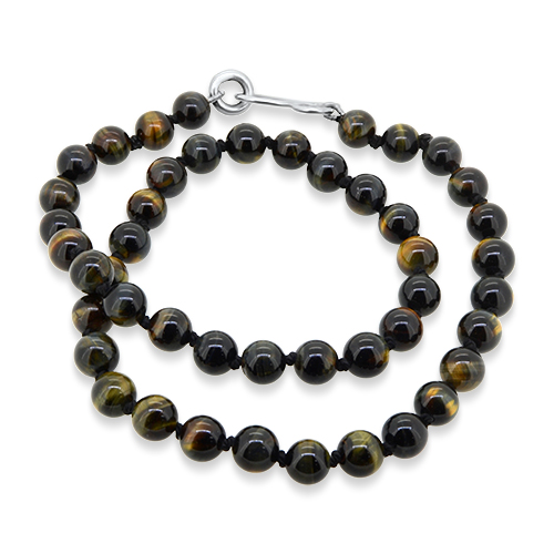 Lesunja Tiger Eyes Necklace, handmade fine jewellery from Switzerland