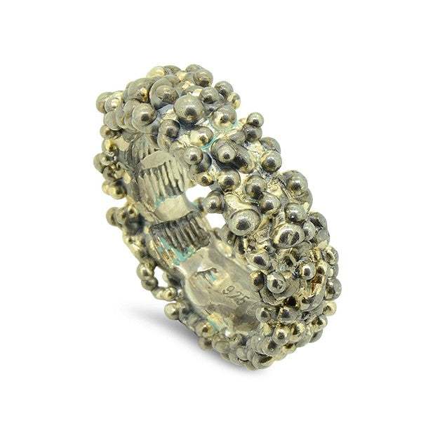 Lesunja Troja Ring Silver Blackened & Patinated, handmade fine jewellery from Switzerland