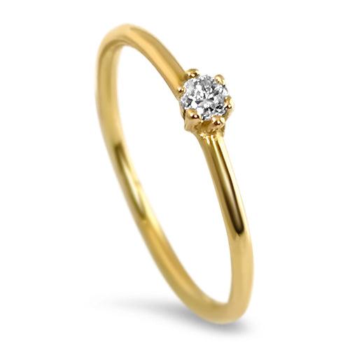 yellow gold solitaire ring