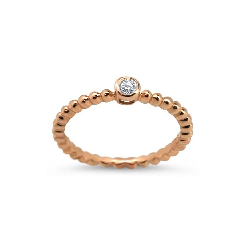 Lesunja Solitaire Ring Rose Gold Diamond 0.15ct.