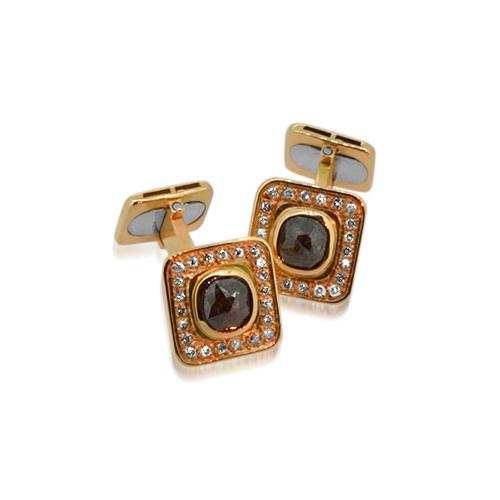 Buy Rose Gold Diamonds Cufflinks - Lesunja Fine Jewellery