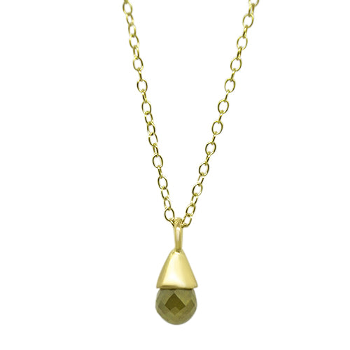 Lesunja Yellow Gold Olive Diamond Necklace