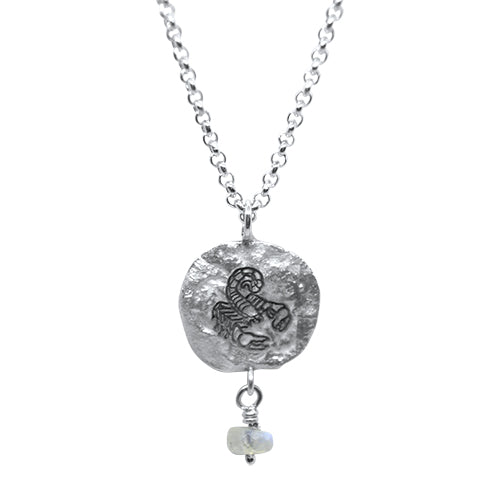 Lesunja Zodiac Scorpio Silver Necklace