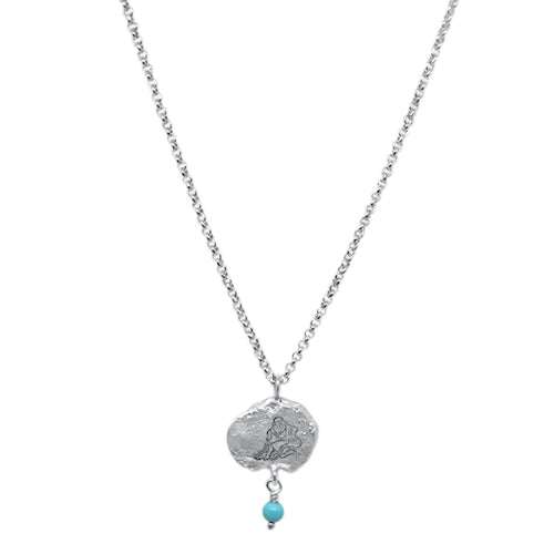 zodiac aquarius silver necklace