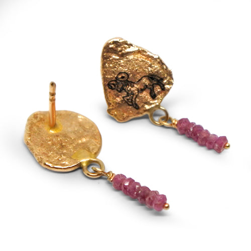 Lesunja Zodiac Aries Gold Stud Earrings