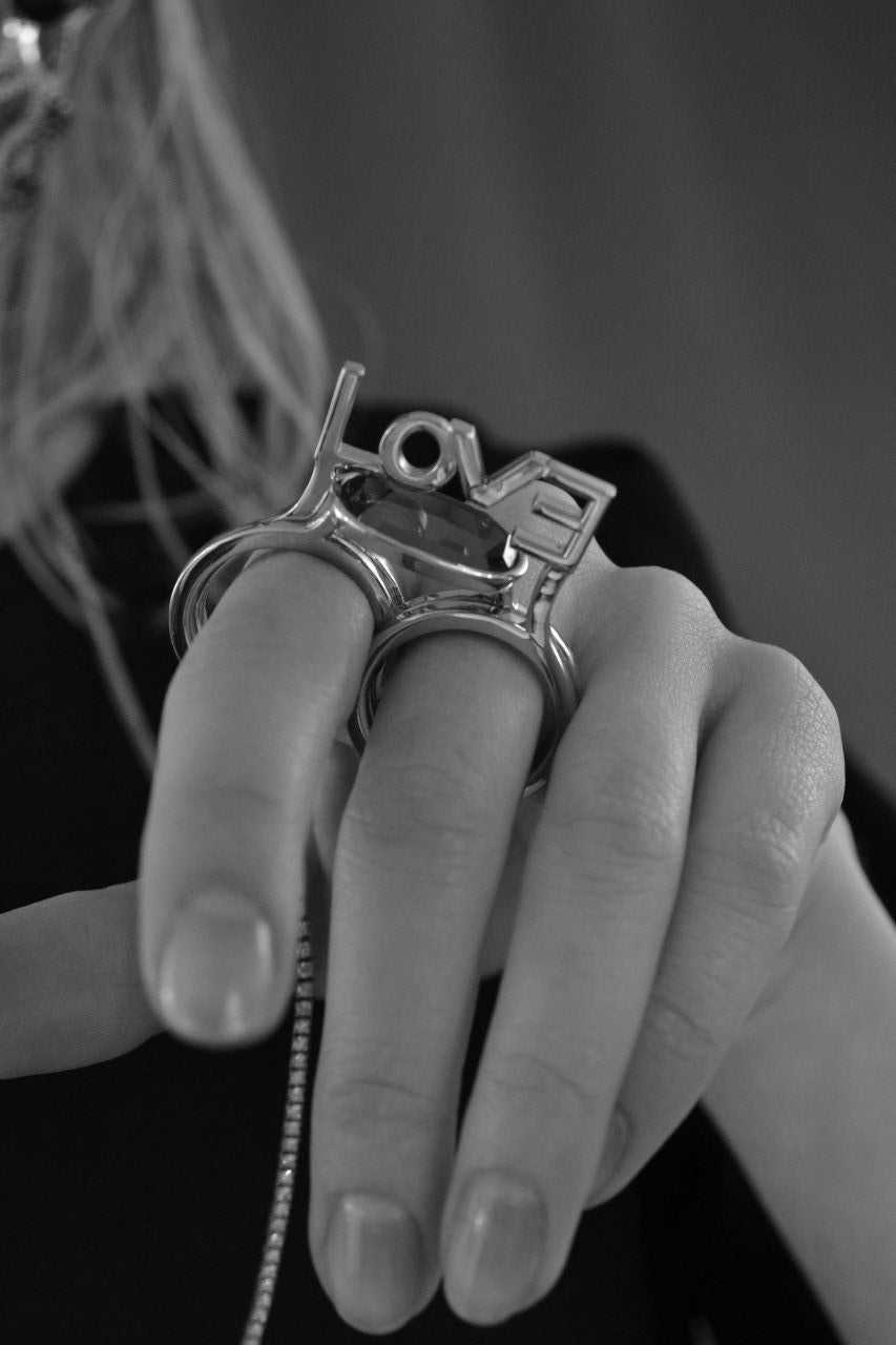 silver double ring