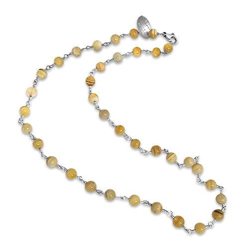 Lesunja Sunlight Power Stones Silver Collier, handmade fine jewellery from Switzerland
